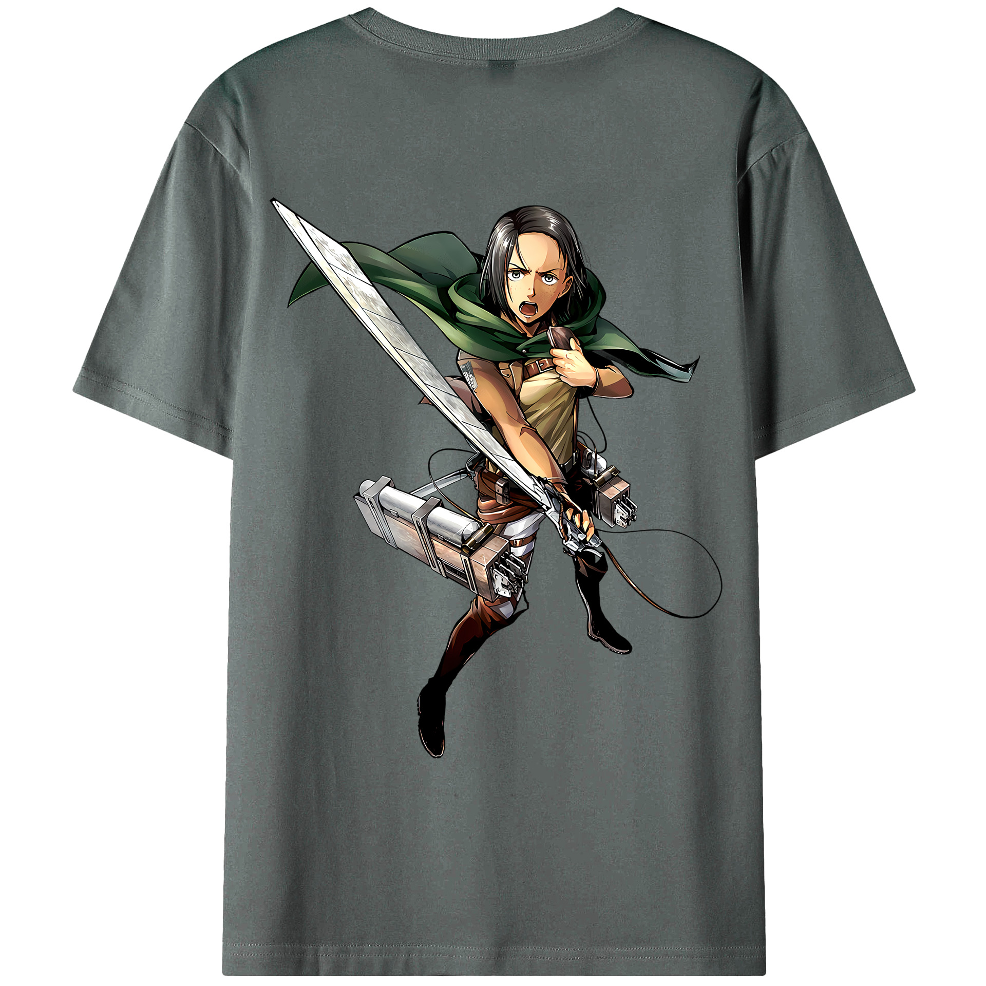 （画像用） 進撃の巨人 Attack on Titan 綿100％ メンズ半袖Tシャツ（バックプリント） 通気性